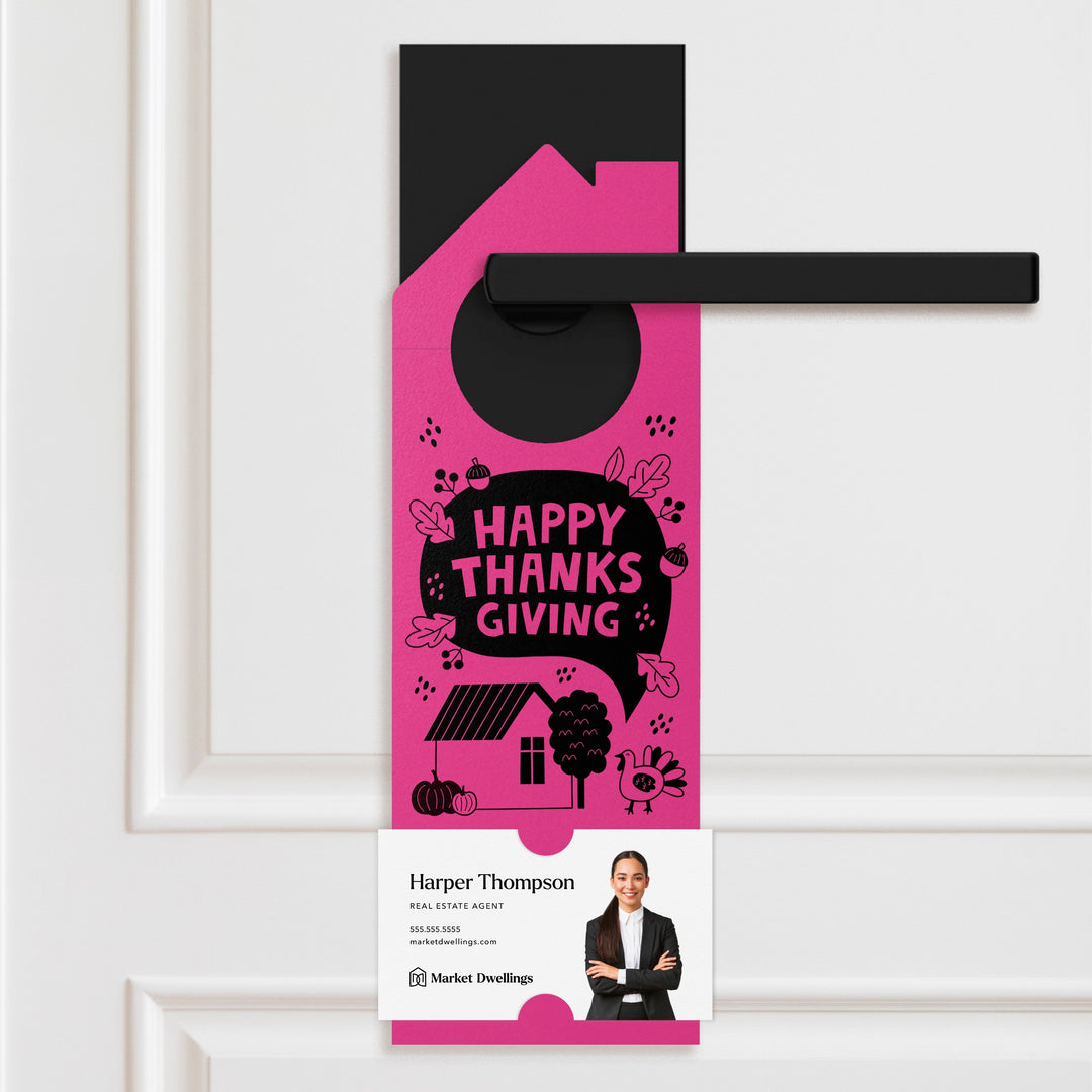 Happy Thanksgiving Neighbor Door Hangers Holiday Door Hanger Market Dwellings RAZZLE BERRY