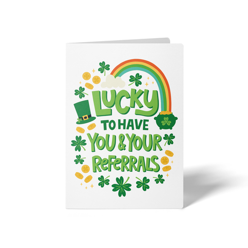 Lucky To Have You And Your Referrals | Greeting Cards with Envelopes Greeting Card Market Dwellings