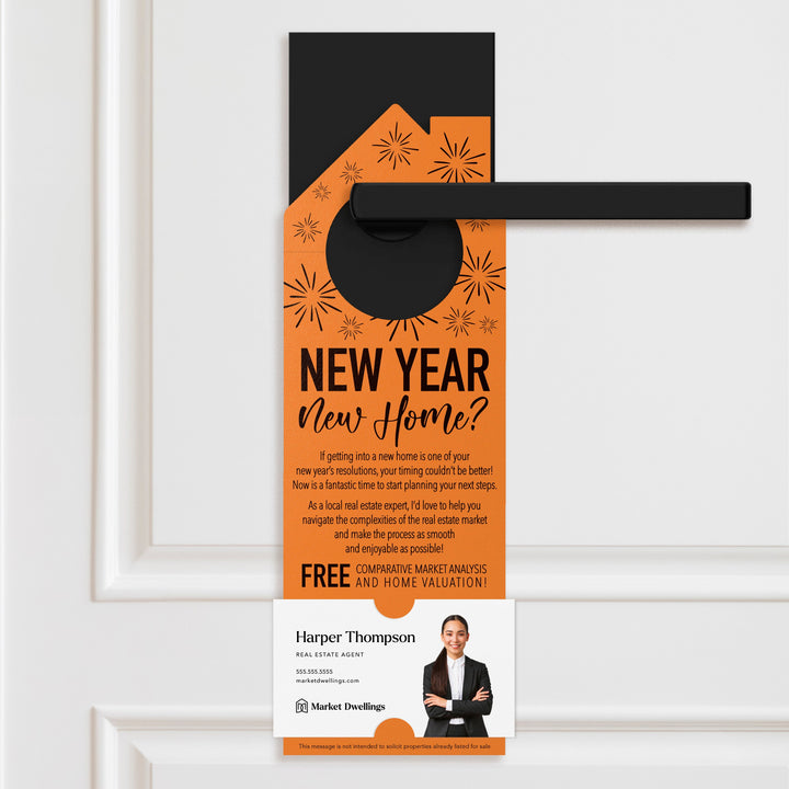 New Year, New Home Door Hangers Holiday Door Hanger Market Dwellings CARROT