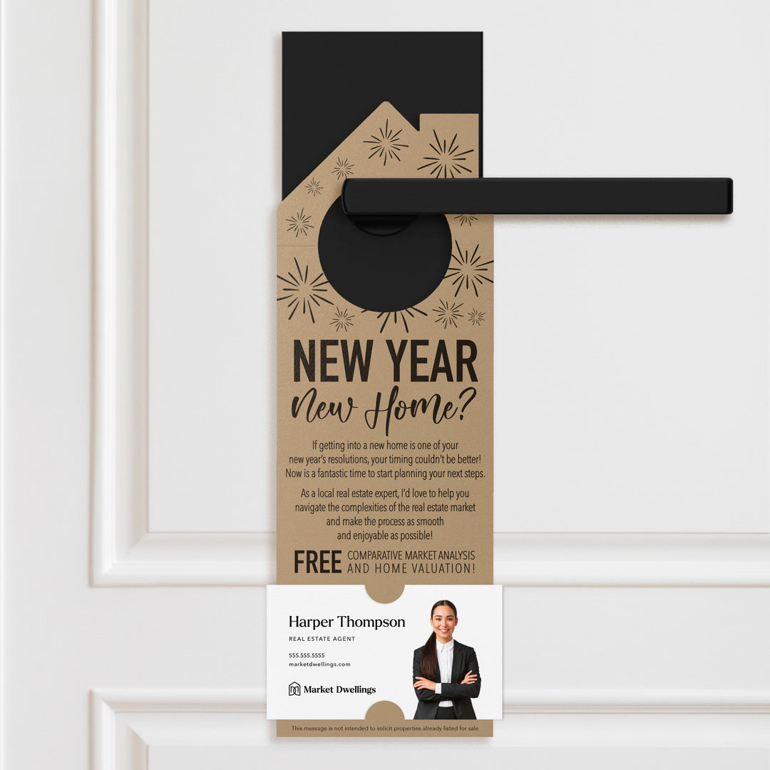 New Year, New Home Door Hangers Holiday Door Hanger Market Dwellings KRAFT