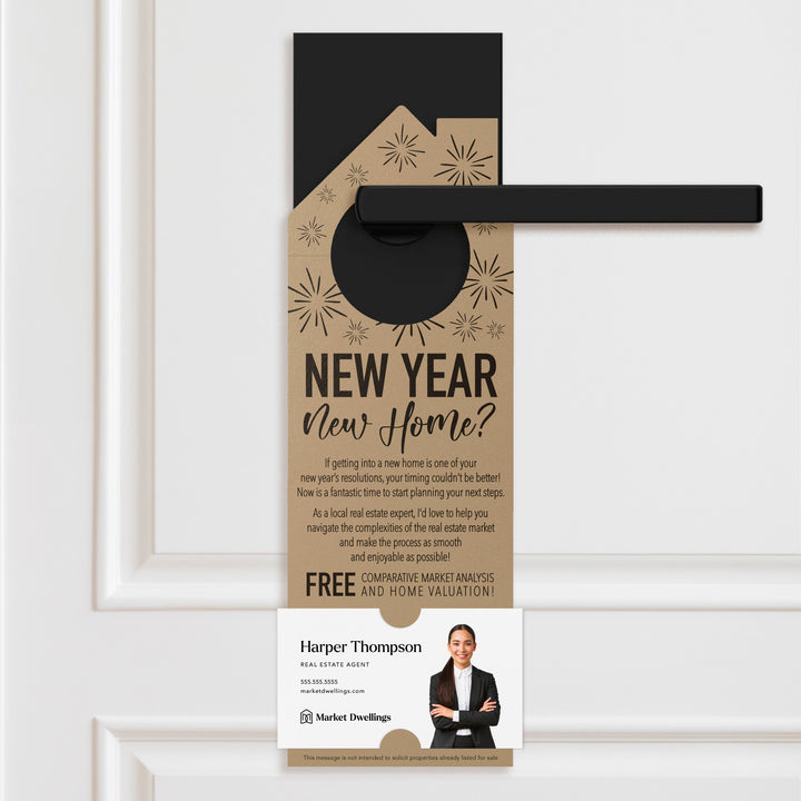 New Year, New Home Door Hangers Holiday Door Hanger Market Dwellings KRAFT