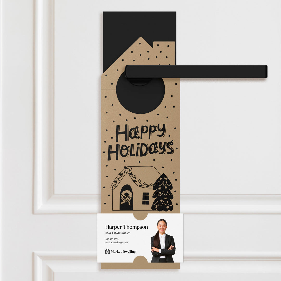 Happy Holidays Door Hangers Holiday Door Hanger Market Dwellings KRAFT