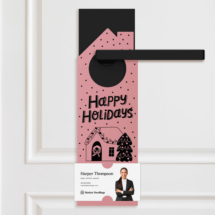 Happy Holidays Door Hangers Door Hanger Market Dwellings LIGHT PINK