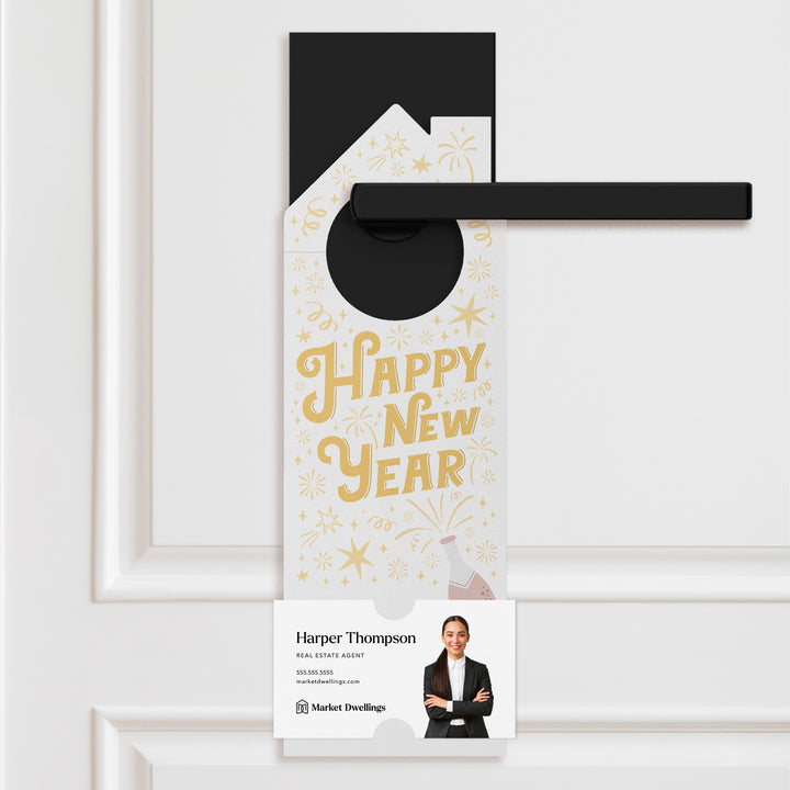 Happy New Year Door Hangers Holiday Door Hanger Market Dwellings WHITE