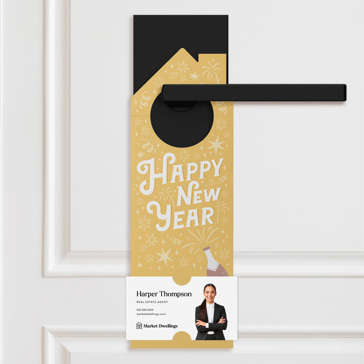 Happy New Year Door Hangers Holiday Door Hanger Market Dwellings BUTTERSCOTCH