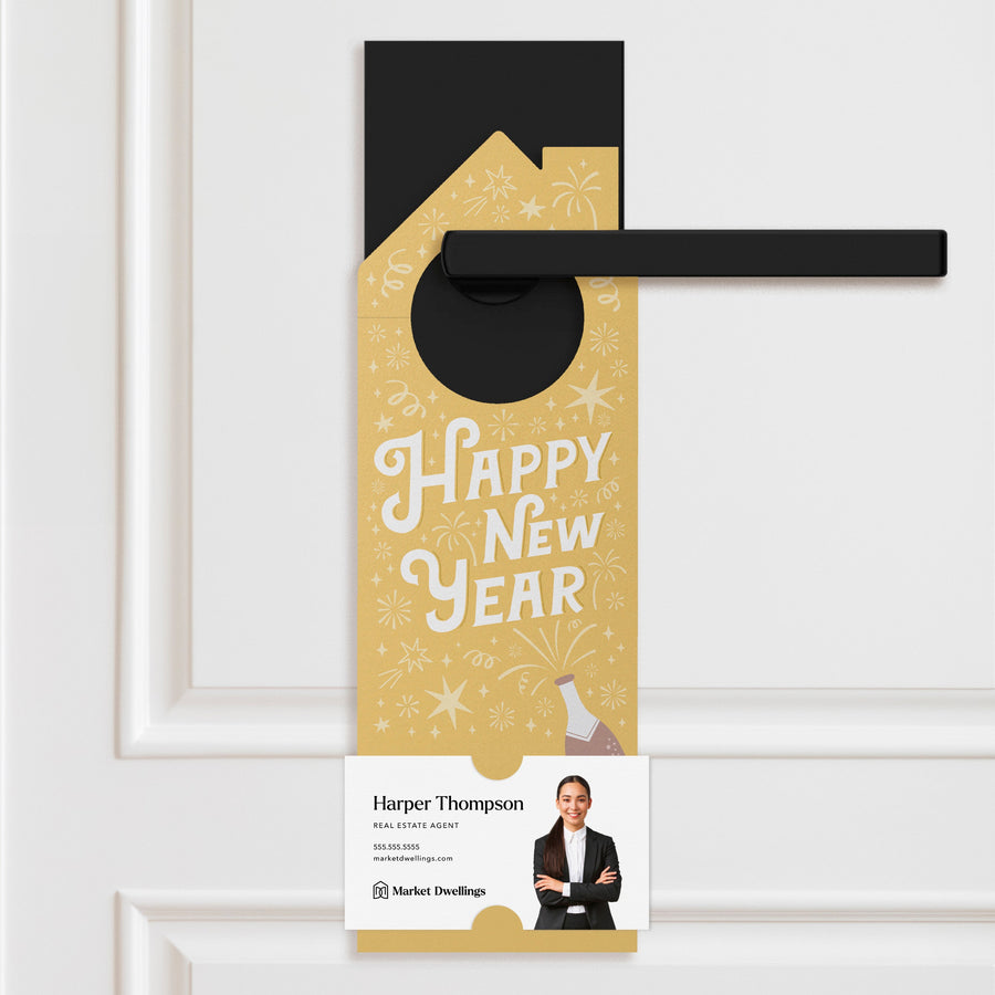 Happy New Year Door Hangers Holiday Door Hanger Market Dwellings BUTTERSCOTCH