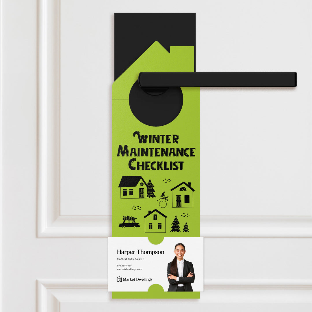 Winter Maintenance Checklist Door Hangers Season Door Hanger Market Dwellings GREEN APPLE