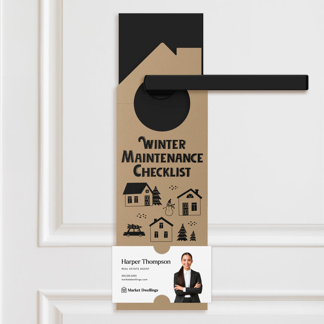 Winter Maintenance Checklist Door Hangers Season Door Hanger Market Dwellings KRAFT