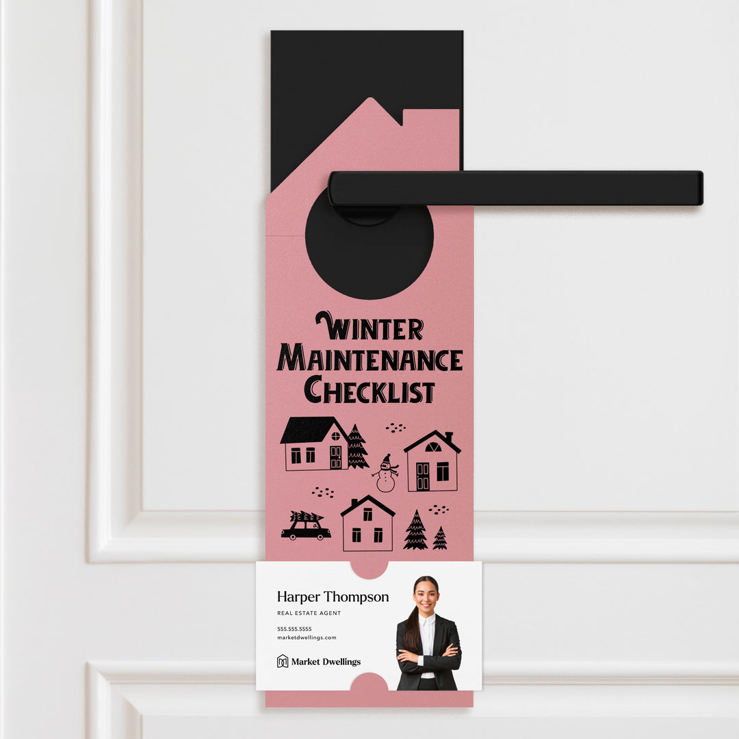 Winter Maintenance Checklist | Winter Door Hangers | 129-DH002 Door Hanger Market Dwellings SCARLET