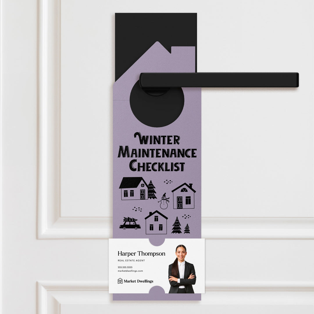 Winter Maintenance Checklist Door Hangers Season Door Hanger Market Dwellings LIGHT PURPLE