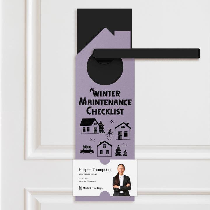 Winter Maintenance Checklist Door Hangers Season Door Hanger Market Dwellings LIGHT PURPLE