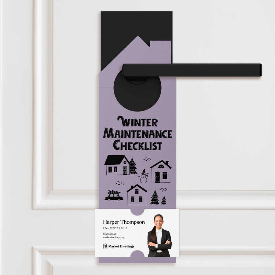 Winter Maintenance Checklist Door Hangers Season Door Hanger Market Dwellings LIGHT PURPLE