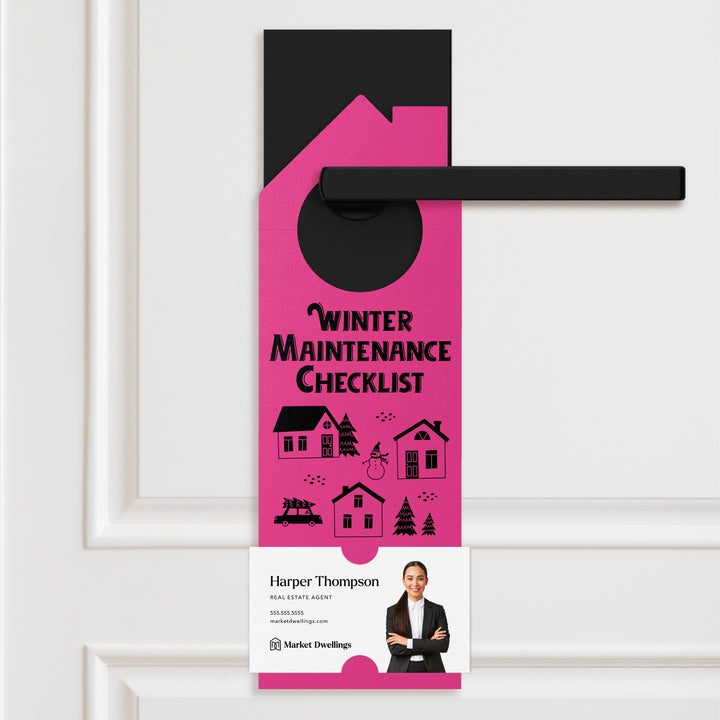 Winter Maintenance Checklist Door Hangers Season Door Hanger Market Dwellings RAZZLE BERRY