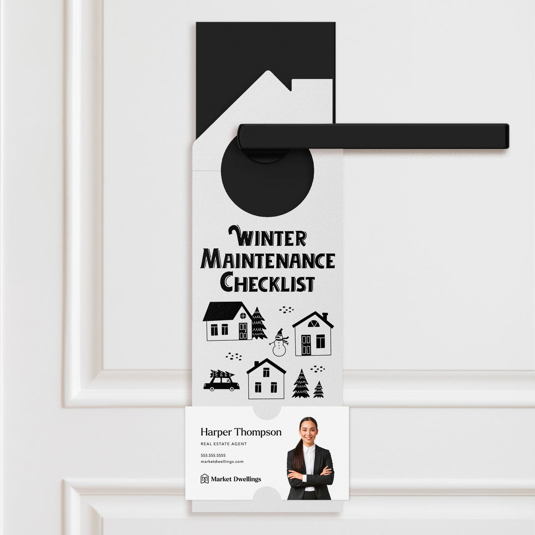 Winter Maintenance Checklist Door Hangers Season Door Hanger Market Dwellings WHITE