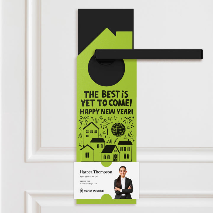 The Best Is Yet To Come! Happy New Year! Door Hangers Holiday Door Hanger Market Dwellings GREEN APPLE