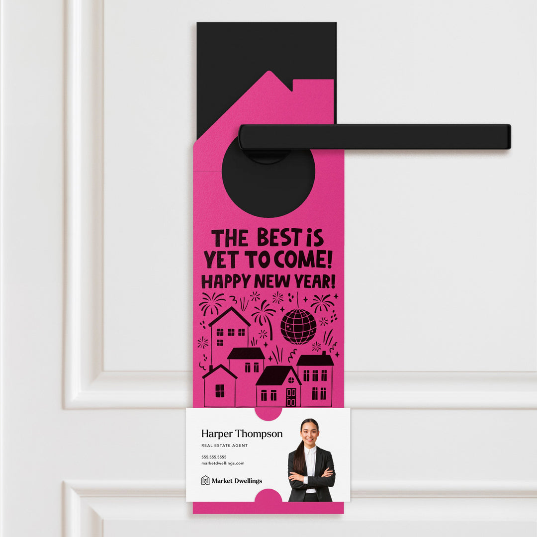 The Best Is Yet To Come! Happy New Year! | New Year Door Hangers | 135-DH002 Door Hanger Market Dwellings RAZZLE BERRY