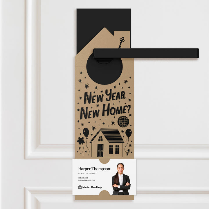 New Year, New Home? Door Hangers Holiday Door Hanger Market Dwellings KRAFT