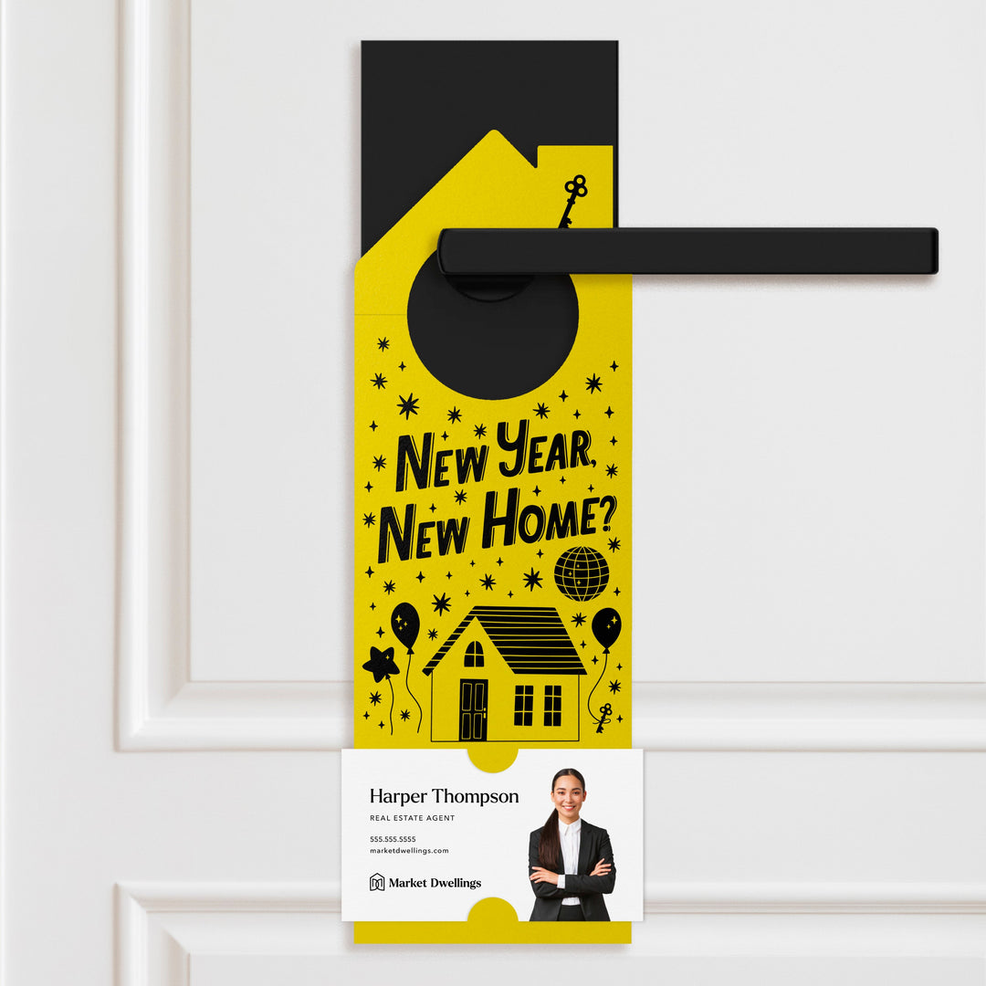 New Year, New Home? Door Hangers Holiday Door Hanger Market Dwellings LEMON