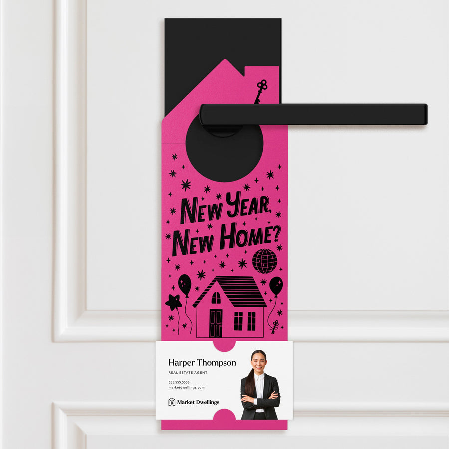 New Year, New Home? Door Hangers Holiday Door Hanger Market Dwellings RAZZLE BERRY