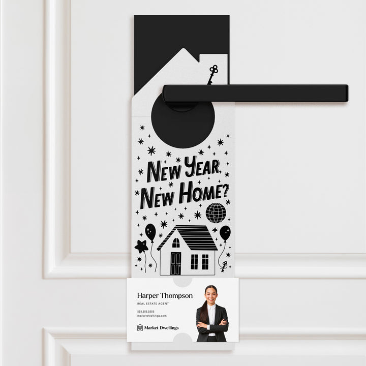 New Year, New Home? Door Hangers Holiday Door Hanger Market Dwellings WHITE