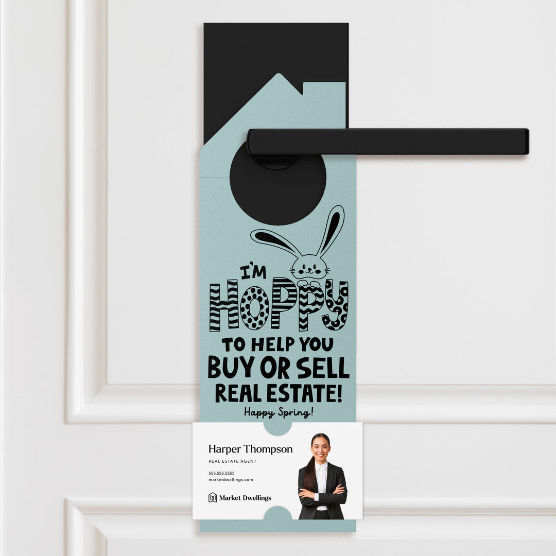 I'm Hoppy To Help You Buy Or Sell Real Estate!  | Spring Easter Door Hangers | 161-DH002 Door Hanger Market Dwellings LIGHT PINK
