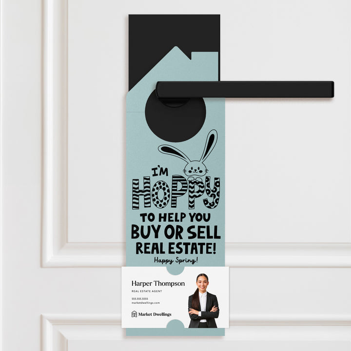 I'm Hoppy To Help You Buy Or Sell Real Estate!  | Spring Easter Door Hangers | 161-DH002 Door Hanger Market Dwellings LIGHT PINK