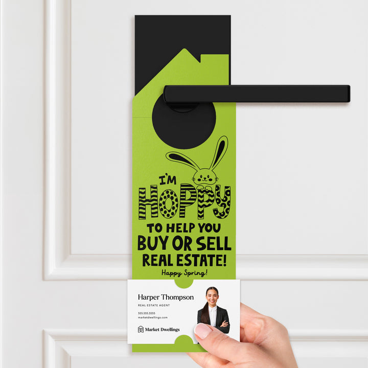 I'm Hoppy To Help You Buy Or Sell Real Estate! Door Hangers Season Door Hanger Market Dwellings