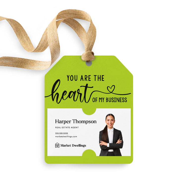 You are the Heart of My Business Gift Tags | Gift Tags Gift Tag Market Dwellings GREEN APPLE