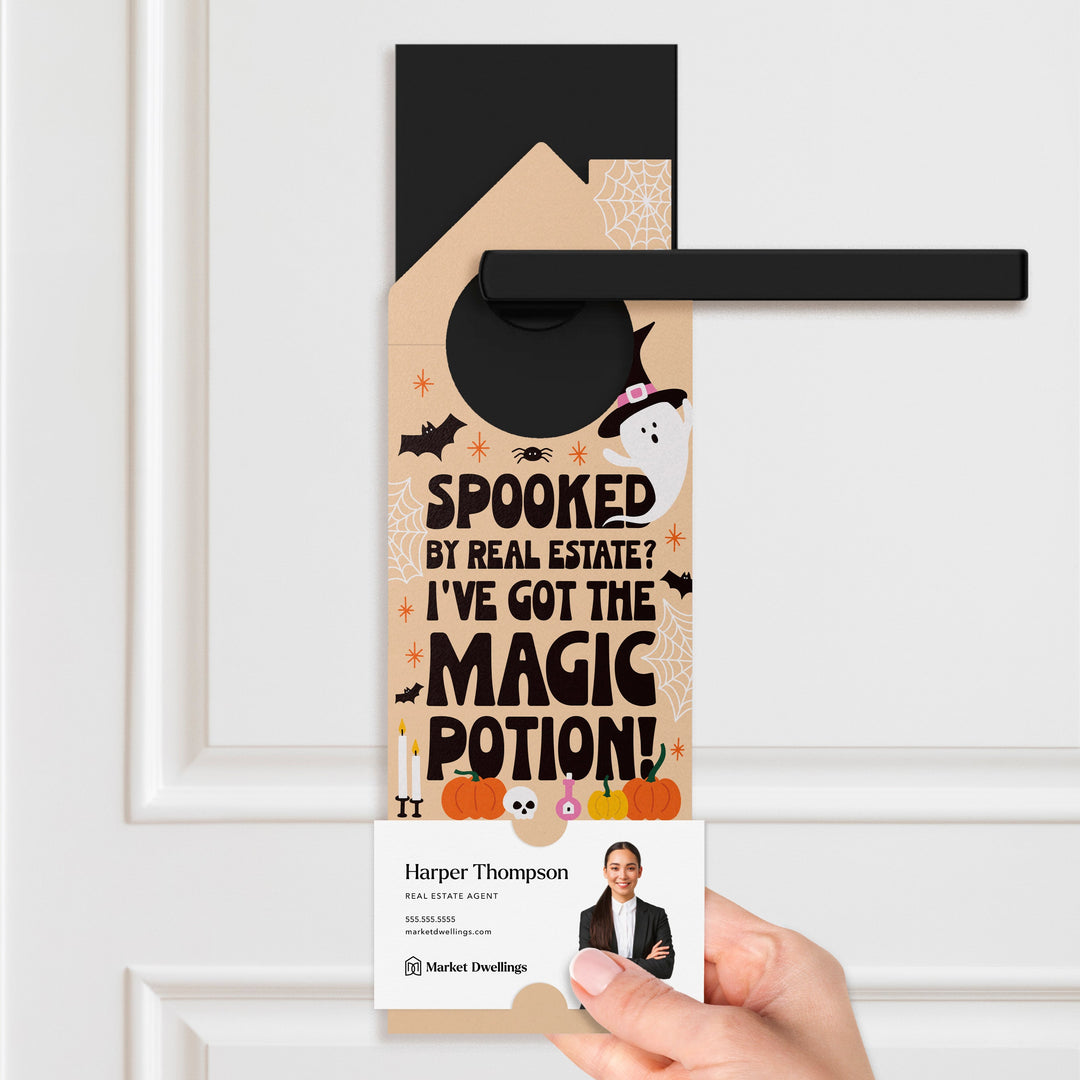 Spooked by Real Estate? I've Got the Magic Potion! Door Hangers Holiday Door Hanger Market Dwellings