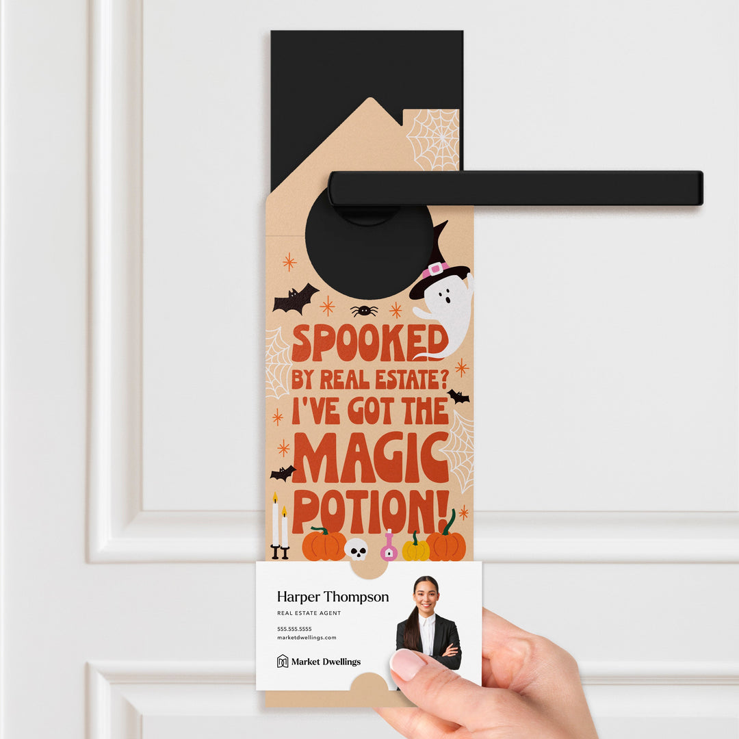 Spooked by Real Estate? I've Got the Magic Potion! Door Hangers Holiday Door Hanger Market Dwellings
