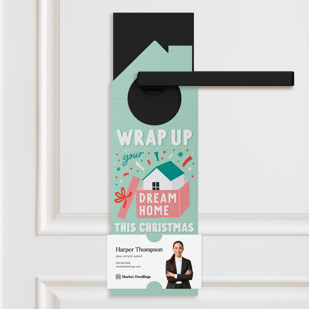 Wrap up Your Dream Home this Christmas Door Hangers Holiday Door Hanger Market Dwellings SEAFOAM
