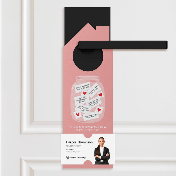 Valentine's Day Wish Jar Door Hangers Holiday Door Hanger Market Dwellings PINK SHERBET