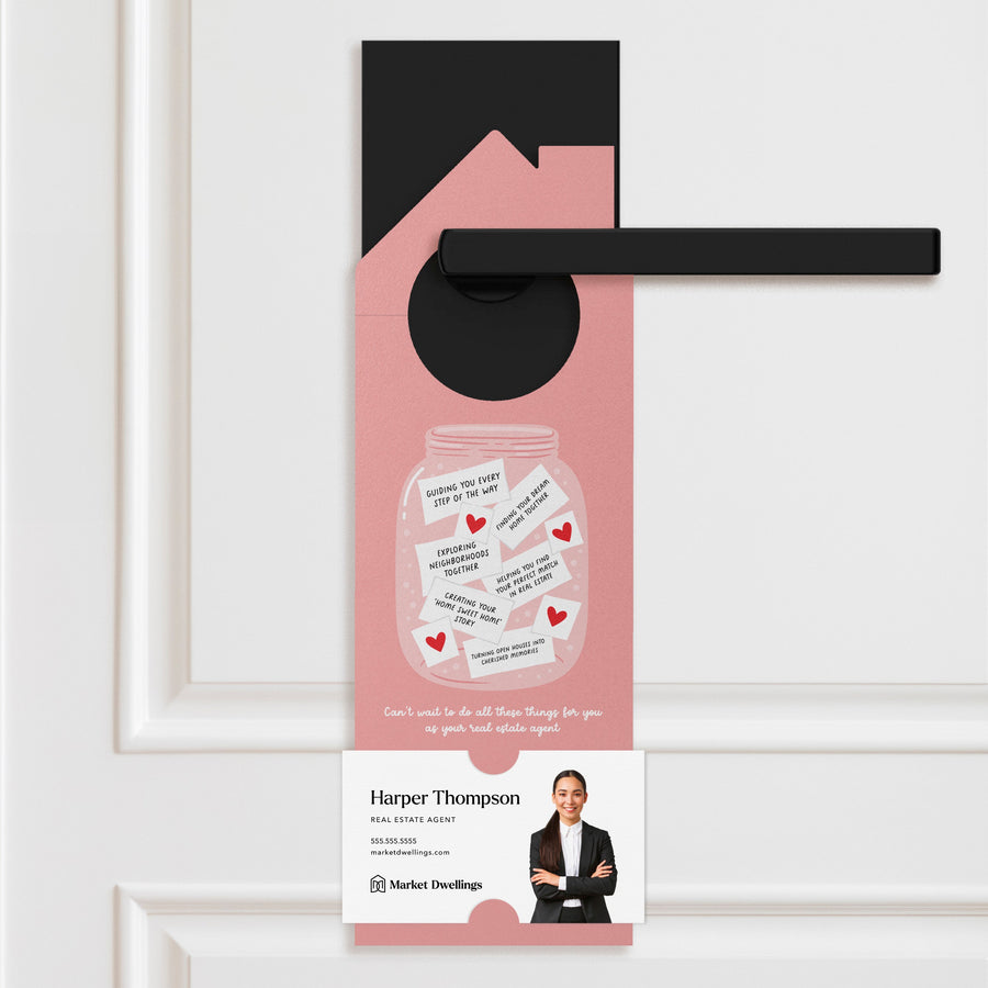 Valentine's Day Wish Jar Door Hangers Holiday Door Hanger Market Dwellings PINK SHERBET