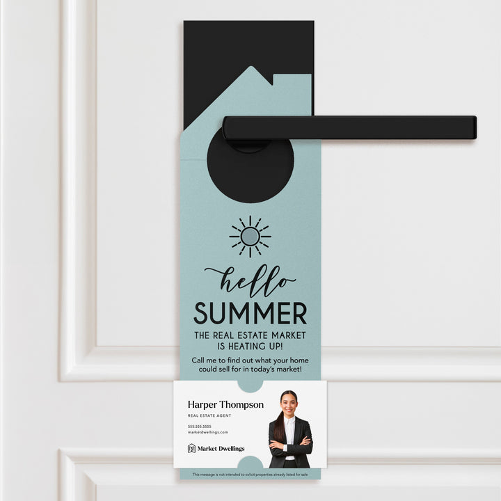 Hello Summer Real Estate Maintenance Checklist Door Hangers Season Door Hanger Market Dwellings LIGHT BLUE