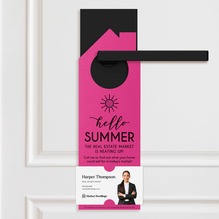 Hello Summer Real Estate Maintenance Checklist Door Hangers Season Door Hanger Market Dwellings RAZZLE BERRY