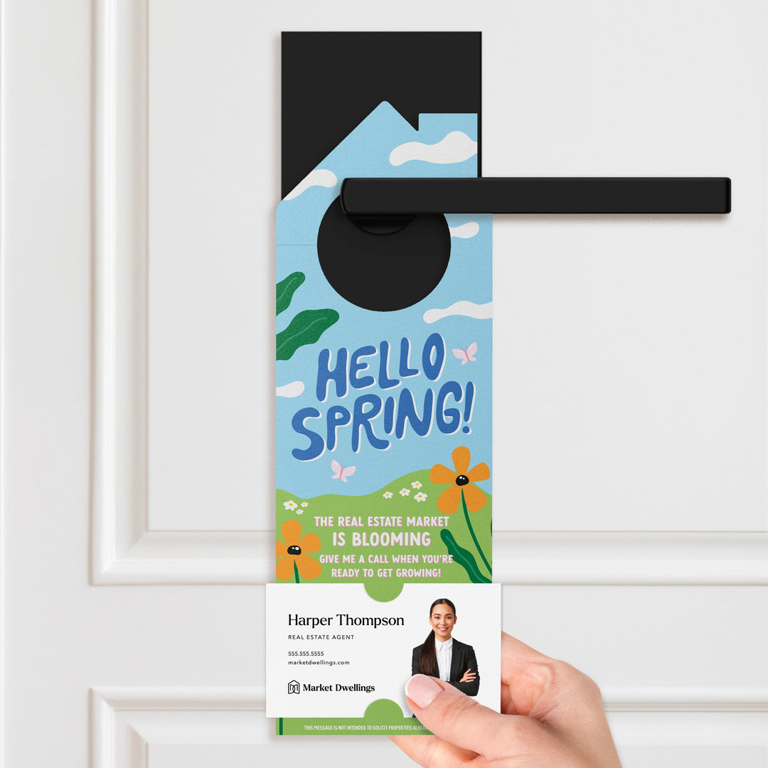 Hello Spring! Door Hangers Season Door Hanger Market Dwellings