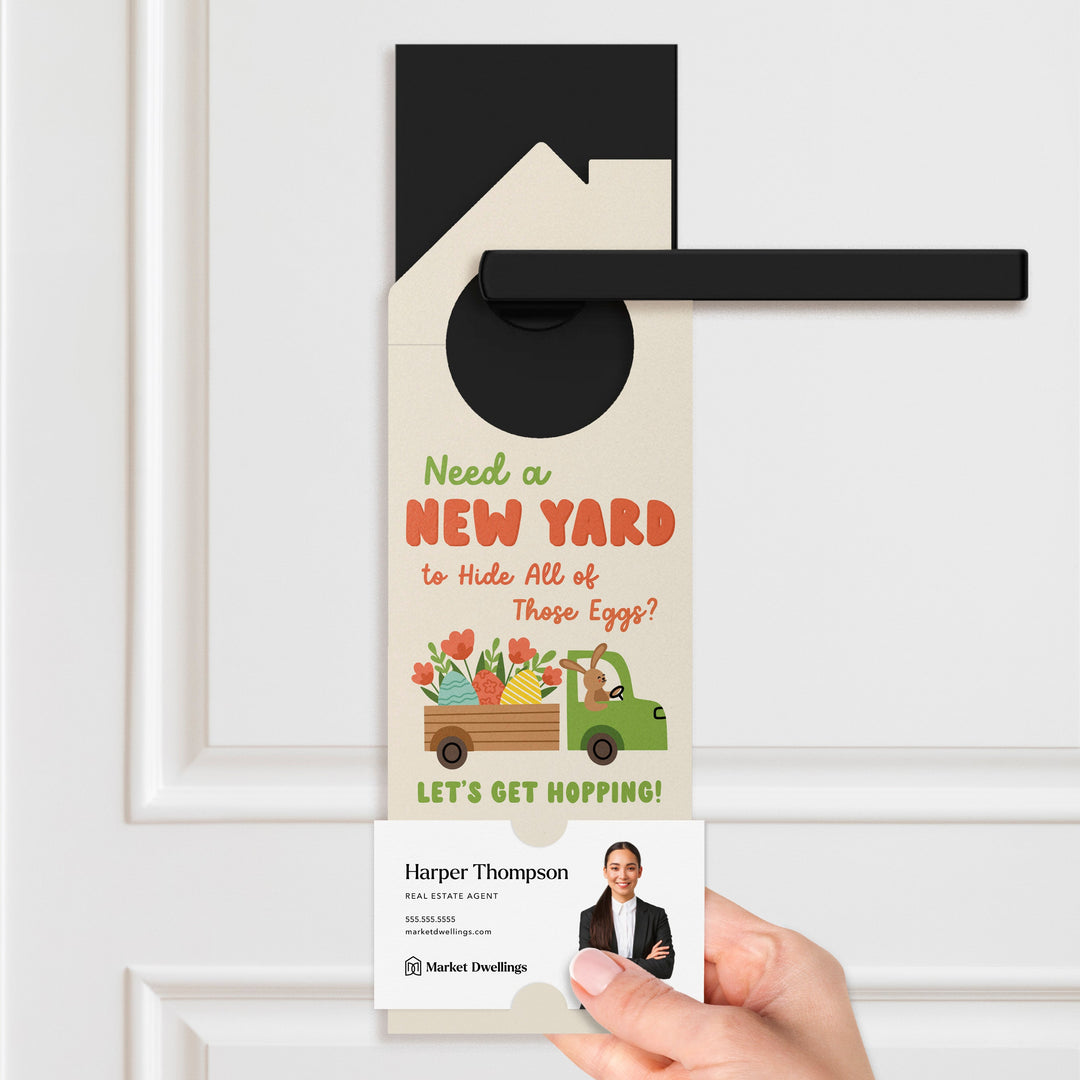 Need A New Yard To Hide All Of Those Eggs? Let's Get Hopping! Door Hangers Holiday Door Hanger Market Dwellings
