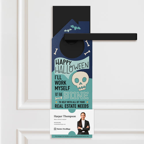 Happy Halloween I'll Work Myself to the Bone Door Hangers Holiday Door Hanger Market Dwellings