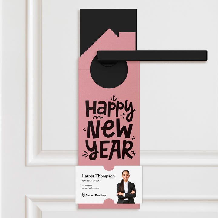 Happy New Year Door Hangers Holiday Door Hanger Market Dwellings LIGHT PINK