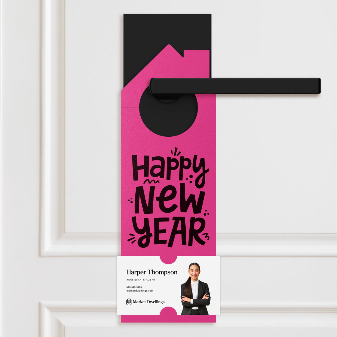 Happy New Year Door Hangers Holiday Door Hanger Market Dwellings RAZZLE BERRY