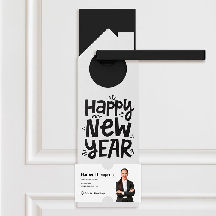 Happy New Year Door Hangers Holiday Door Hanger Market Dwellings WHITE