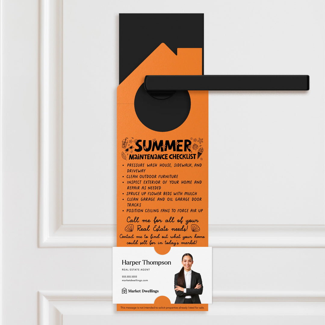 Summer Real Estate Maintenance Checklist Door Hangers Season Door Hanger Market Dwellings CARROT