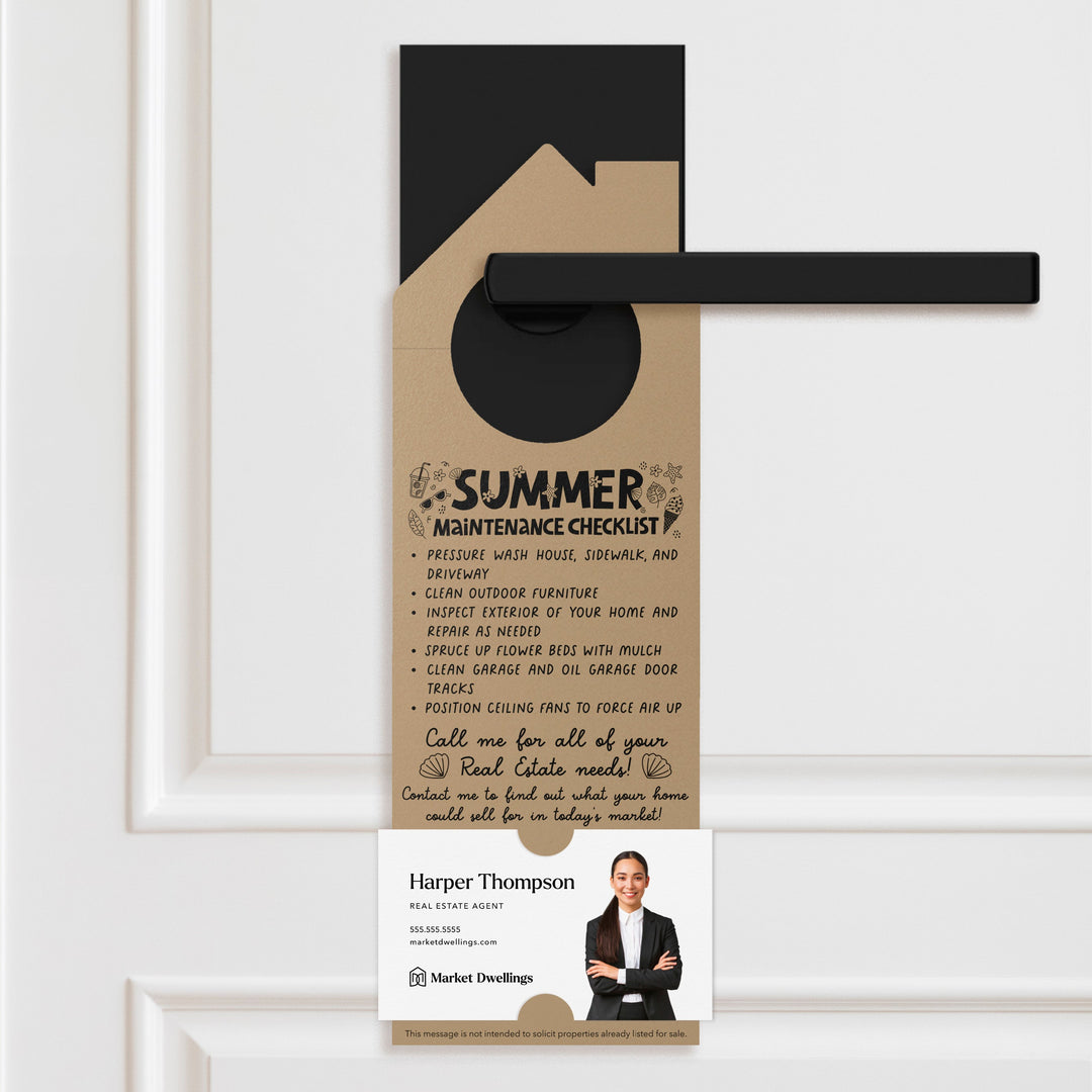 Summer Real Estate Maintenance Checklist Door Hangers Season Door Hanger Market Dwellings KRAFT