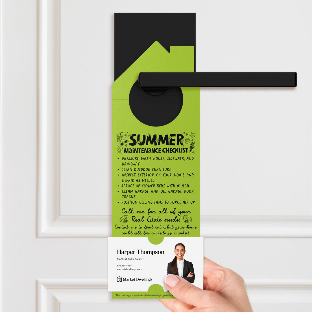 Summer Real Estate Maintenance Checklist Door Hangers Season Door Hanger Market Dwellings