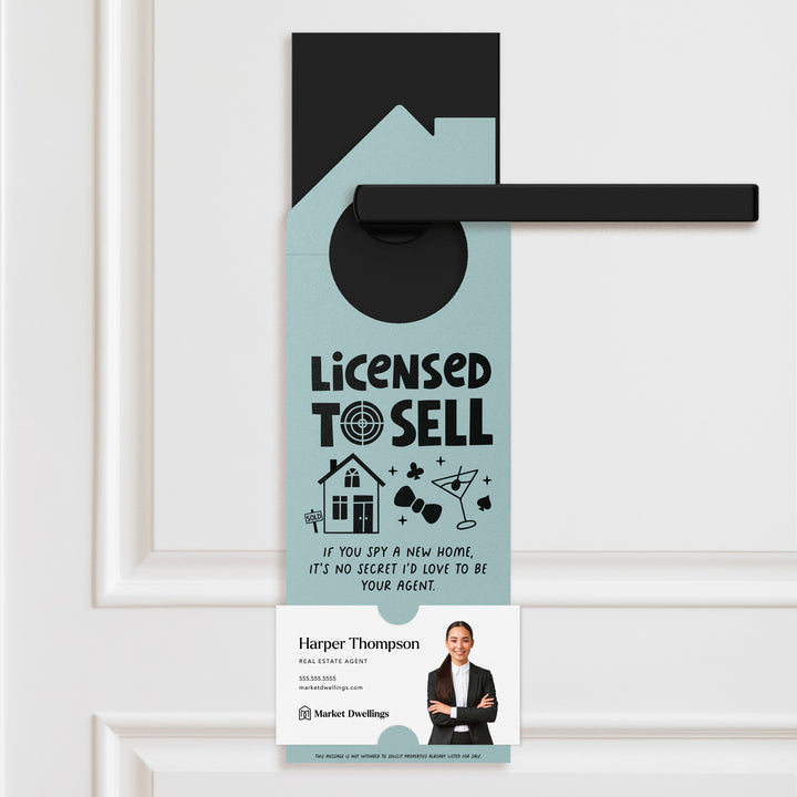 Licensed to Sell Door Hangers Holiday Door Hanger Market Dwellings LIGHT BLUE