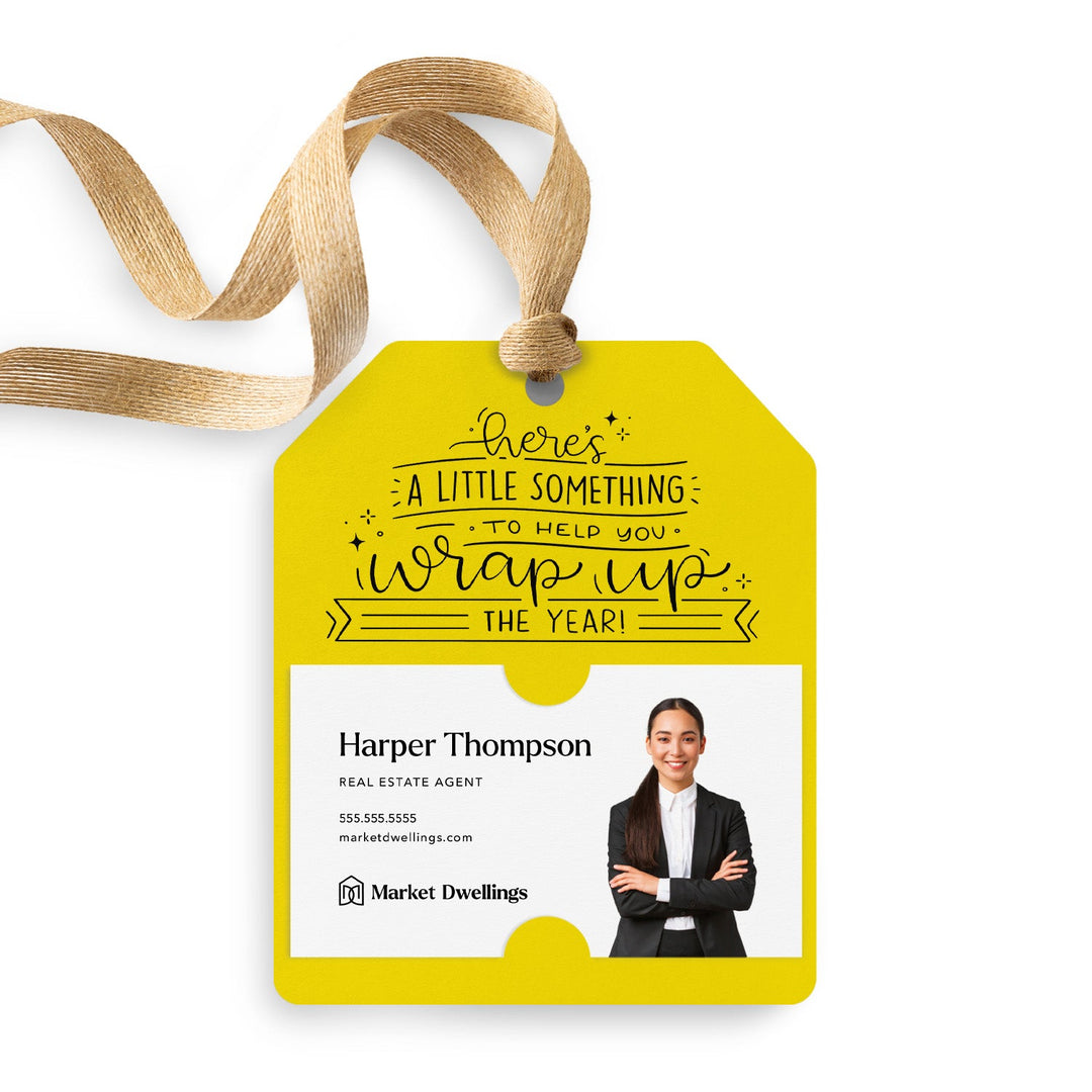 Here's A Little Something To Help You Wrap Up The Year Gift Tags | Happy Holidays | Pop By Gift Tags | 79-GT001 Gift Tag Market Dwellings SCARLET