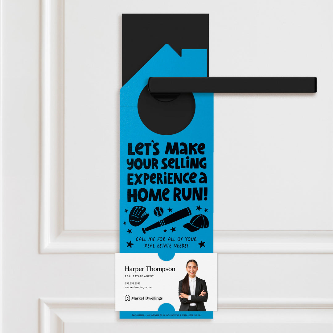 Let's Make Your Selling Experience a Home Run! Real Estate Door Hangers | 80-DH002 Door Hanger Market Dwellings CARROT
