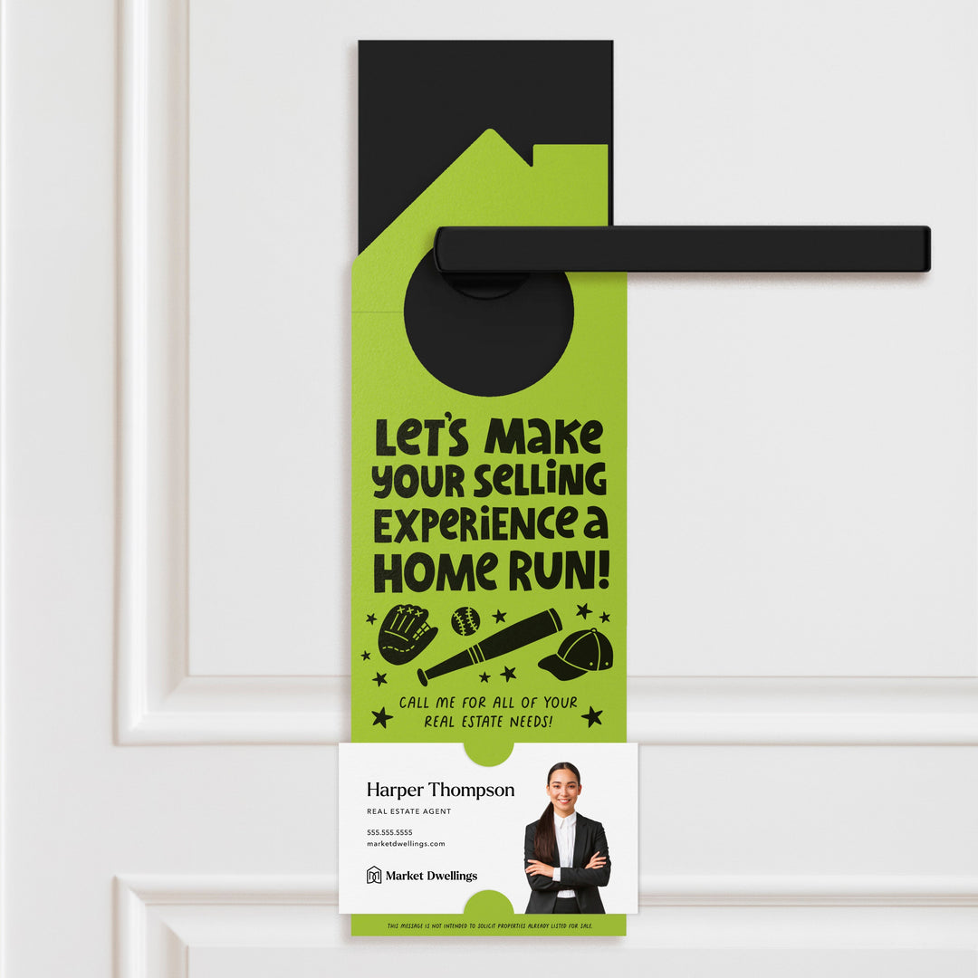 Let's Make Your Selling Experience a Home Run! Door Hangers Season Door Hanger Market Dwellings GREEN APPLE