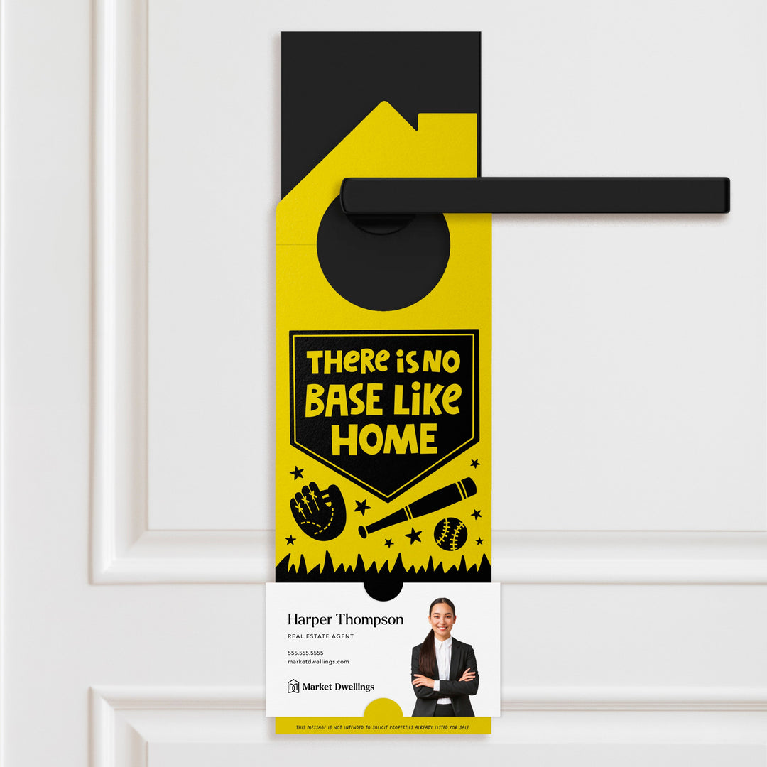 There Is No Base Like Home Door Hangers | Real Estate Baseball | 83-DH002 Door Hanger Market Dwellings LIGHT BLUE