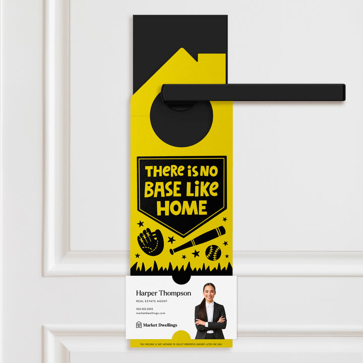 There Is No Base Like Home Door Hangers | Real Estate Baseball | 83-DH002 Door Hanger Market Dwellings LIGHT BLUE
